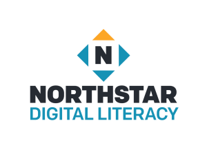 The letter N surrounded by compass points. Text reads Northstar Digital Literacy