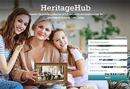 Photo of Heritage Hub's homepage.