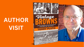 Photo of Terry Pluto and his new book Vintage Browns. 