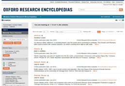 Oxford research encyclopedia screenshot
